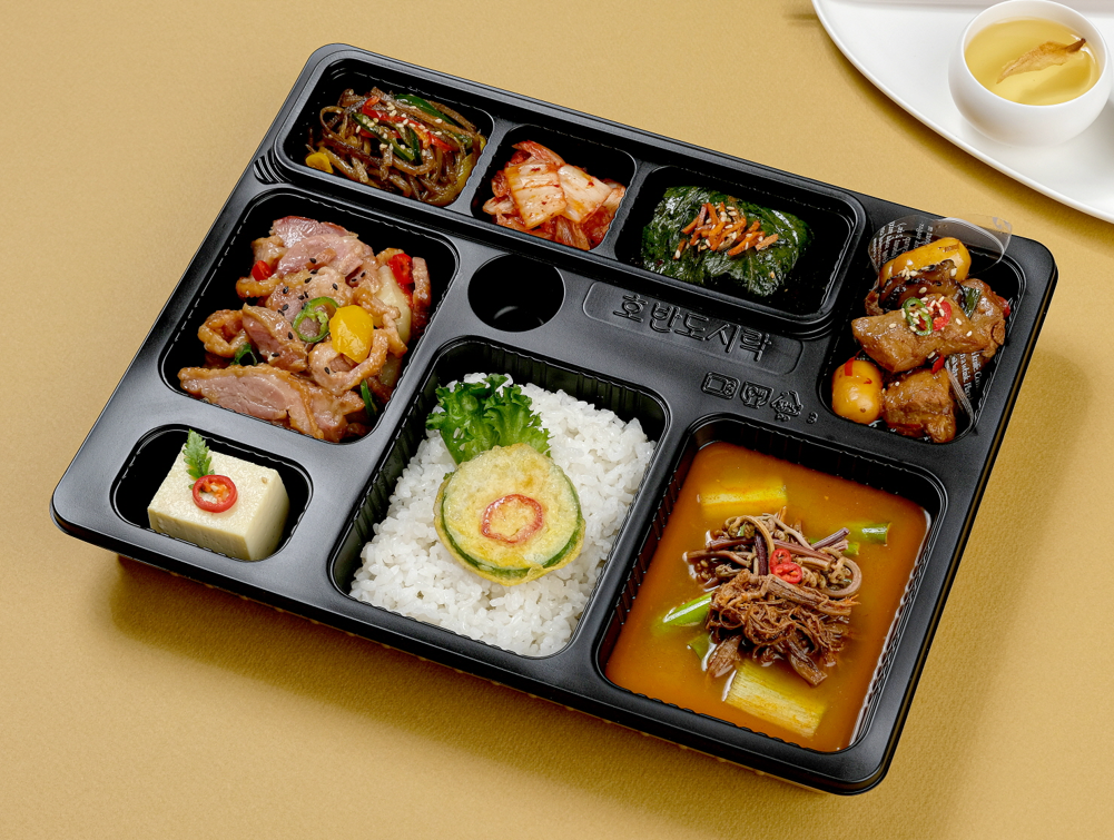 호반명품 7호 : 훈제오리감자볶음 + 돈안심떡찜 (보온+보냉 도시락) / 수거 포함