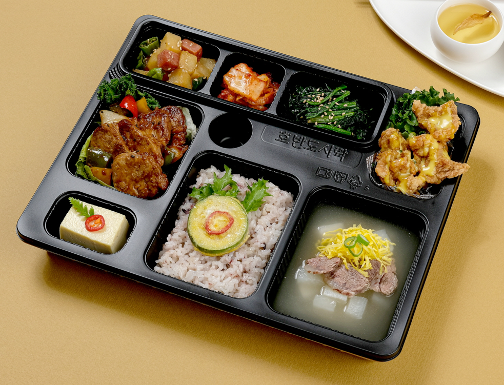 호반명품 8호 : 찹스테이크 + 치킨가라아게(보온+보냉 도시락) / 수거포함